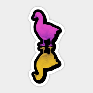 Reflecting goose pink and yellow pop colours Sticker